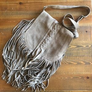 Crossbody hippie style leather bag